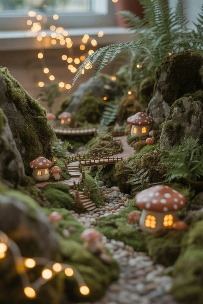 magical fairy garden scene bokeh