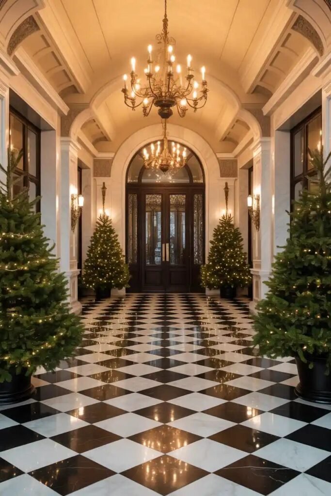 luxurious christmas-decorated grand foyer