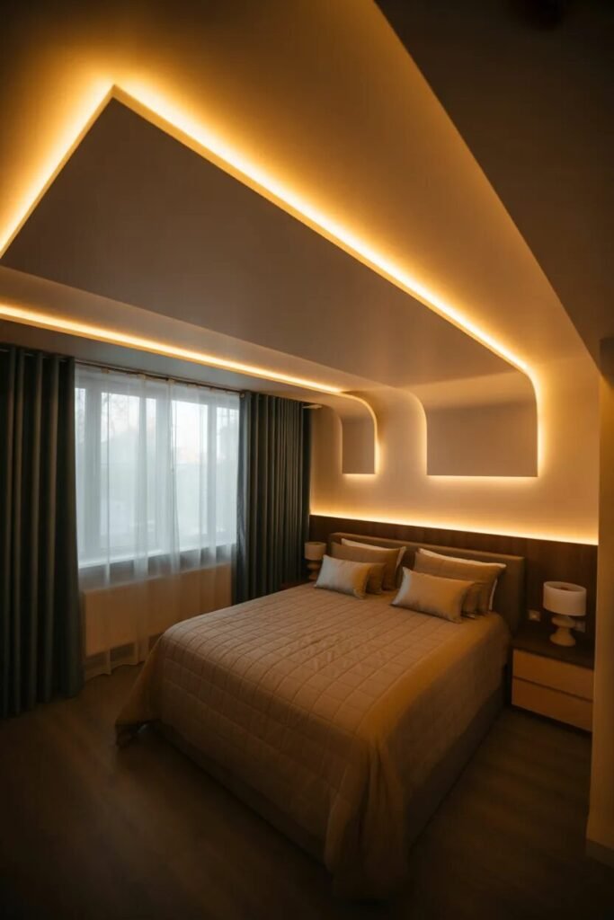 LED fall ceiling bedroom