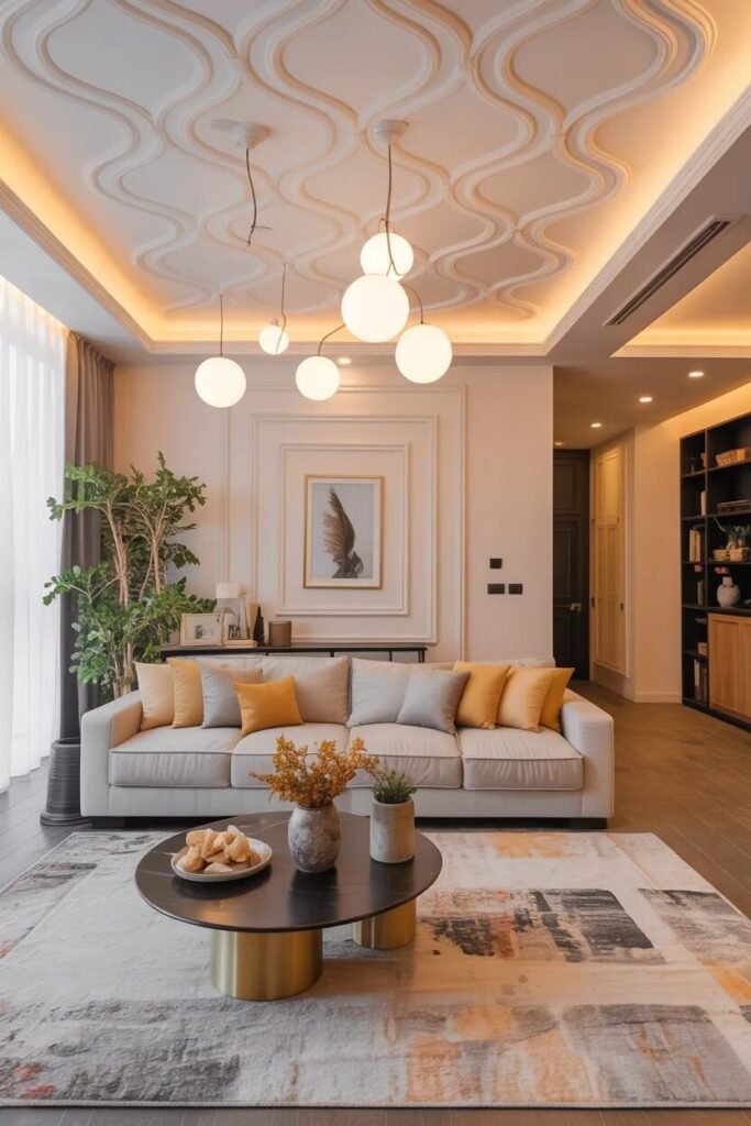 artistic gypsum ceiling design ideas living room