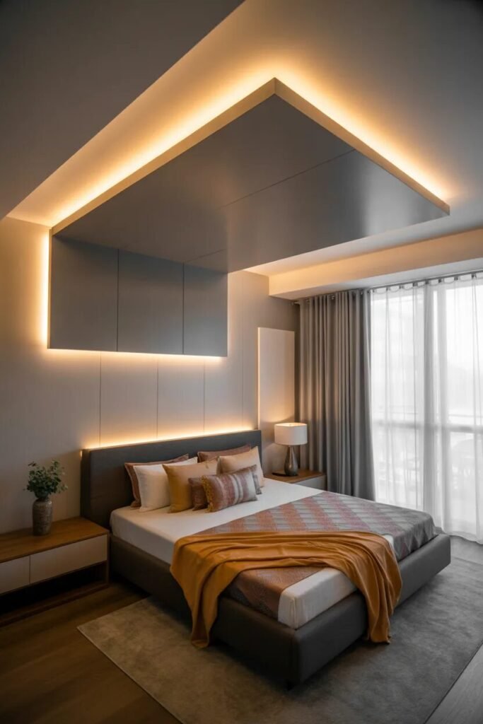 floating fall ceiling bedroom