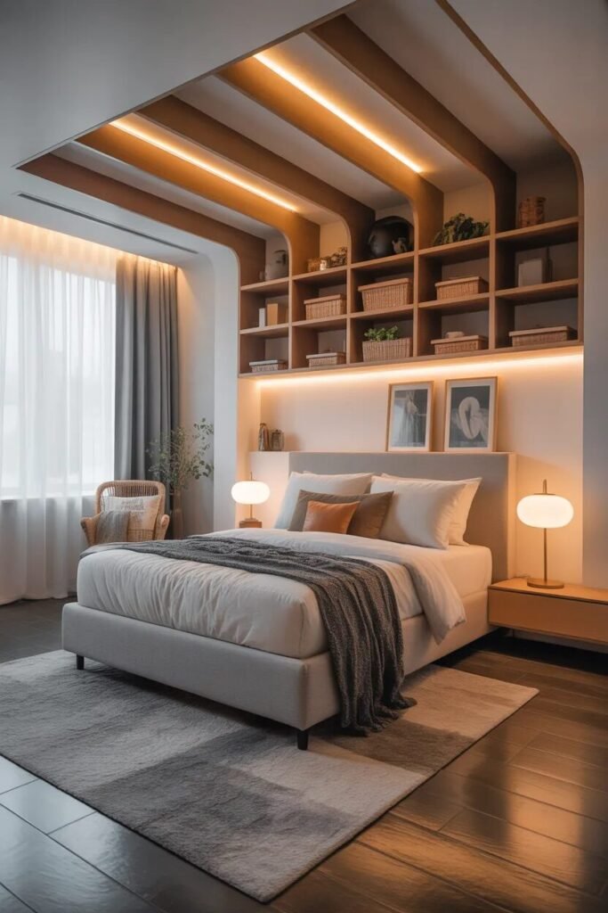  storage fall ceiling bedroom
