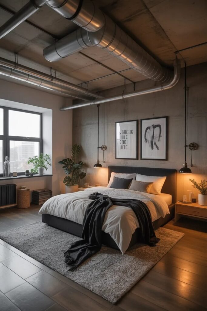 industrial fall ceiling bedroom