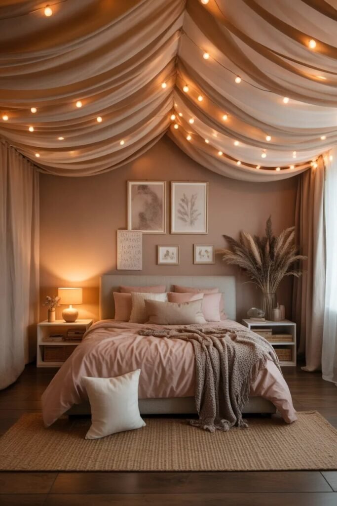 fabric fall ceiling bedroom