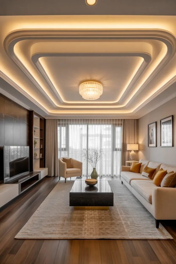 multi level gypsum ceiling design ideas living room