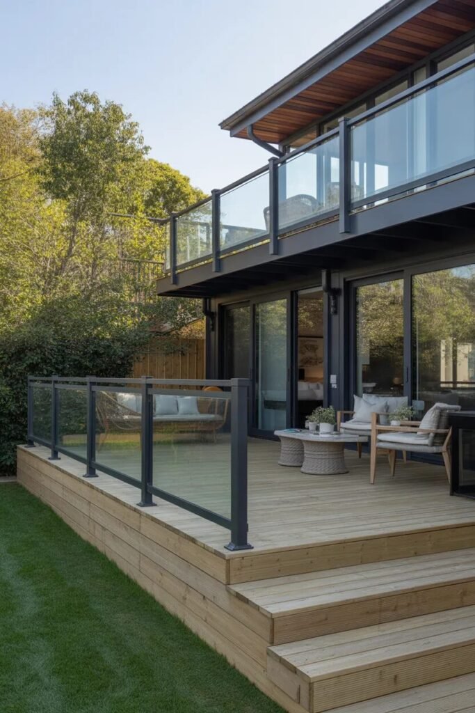 19 backyard deck ideas 11 glass backyard deck ideas