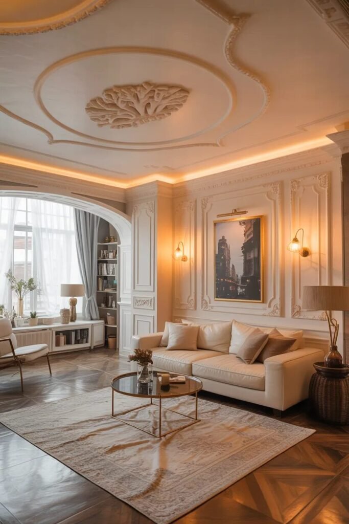 classic gypsum ceiling design ideas living room