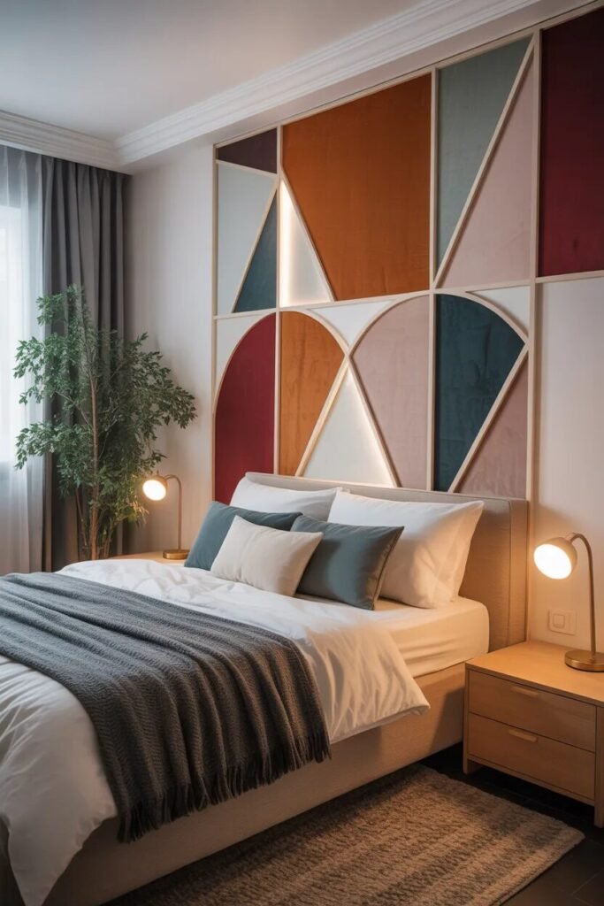 25 trendy bed back wall ideas 4 geometric trendy bed back wall ideas