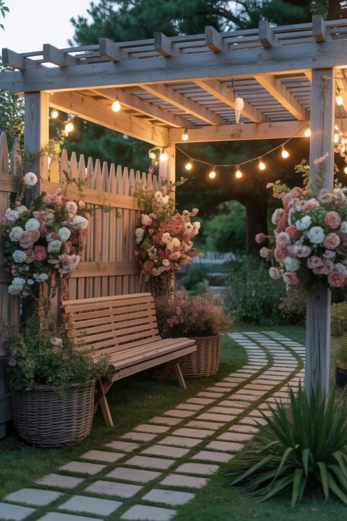 rustic garden decor ideas fence