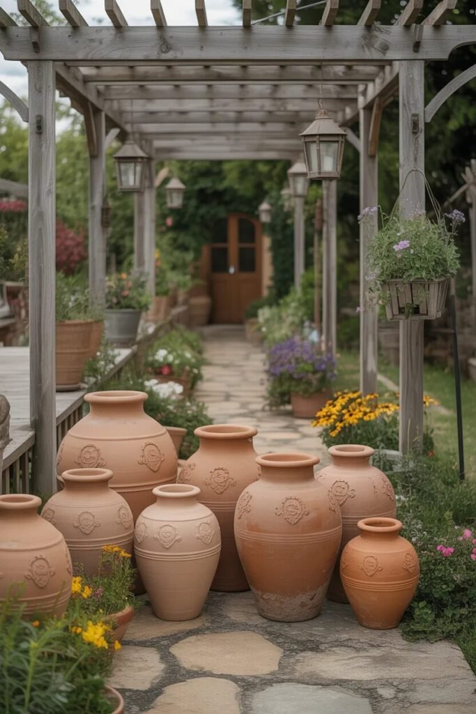 rustic garden decor ideas pots