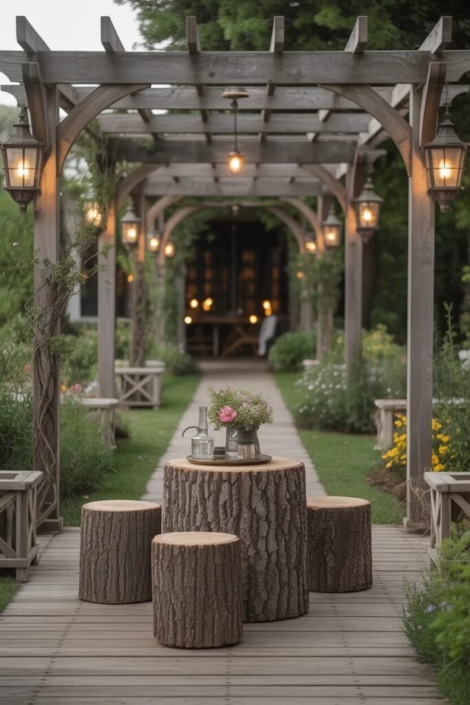  rustic garden decor ideas stump