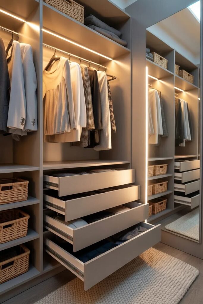 closet organization ideas pull drawers