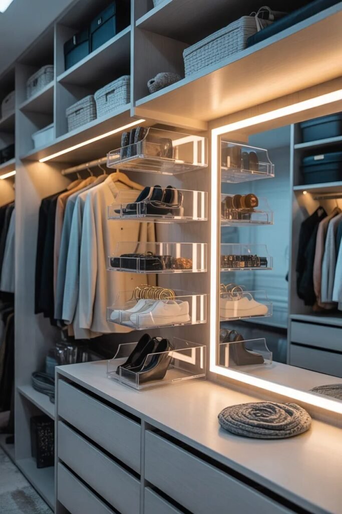 closet organization ideas acrylic organizers