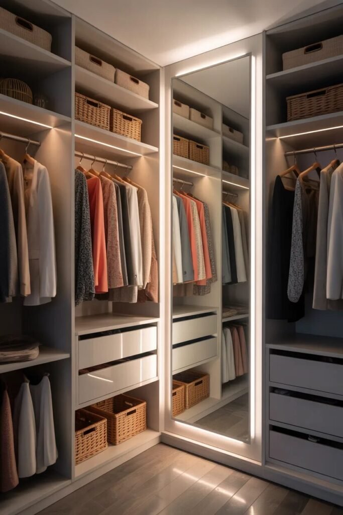 closet organization ideas mirror