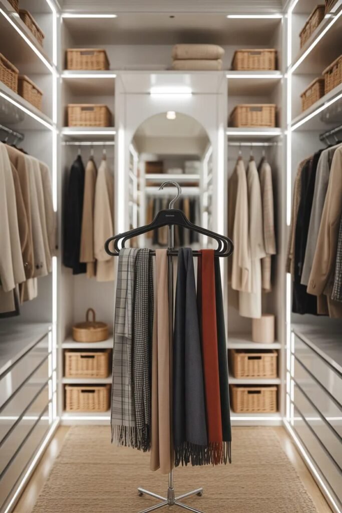 closet organization ideas scarf hanger