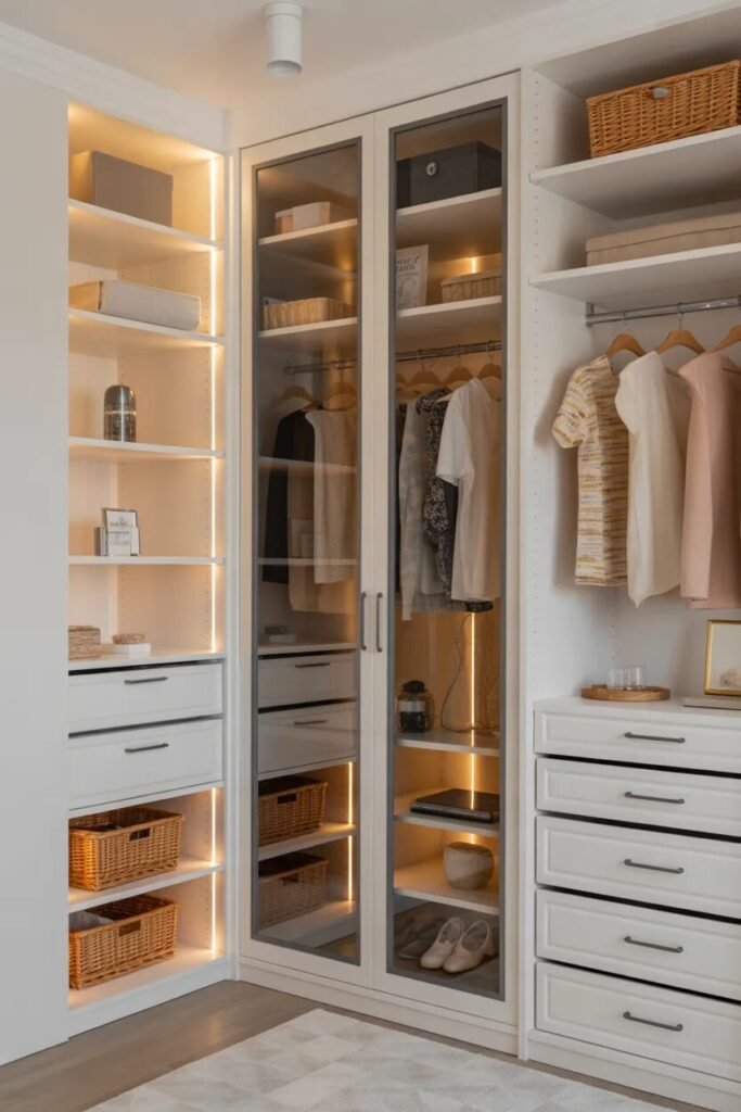 closet organization ideas glass doors