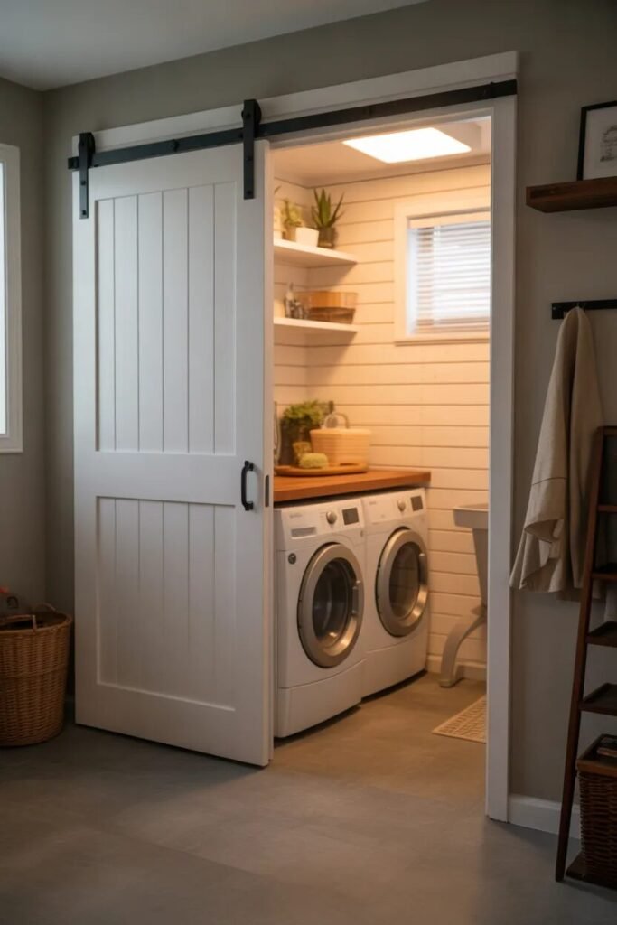 17 small laundry room ideas 5 sliding door small laundry room ideas
