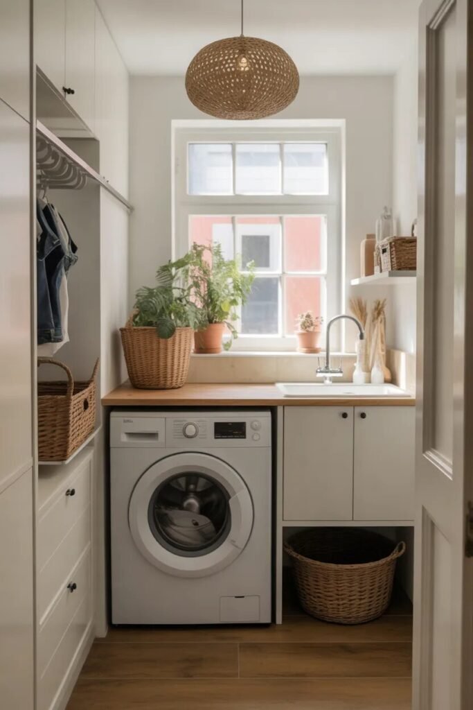 17 small laundry room ideas 8 fold-down counter small laundry room ideas