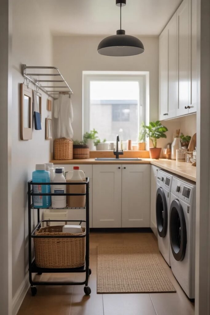 17 small laundry room ideas 15 rolling cart small laundry room ideas