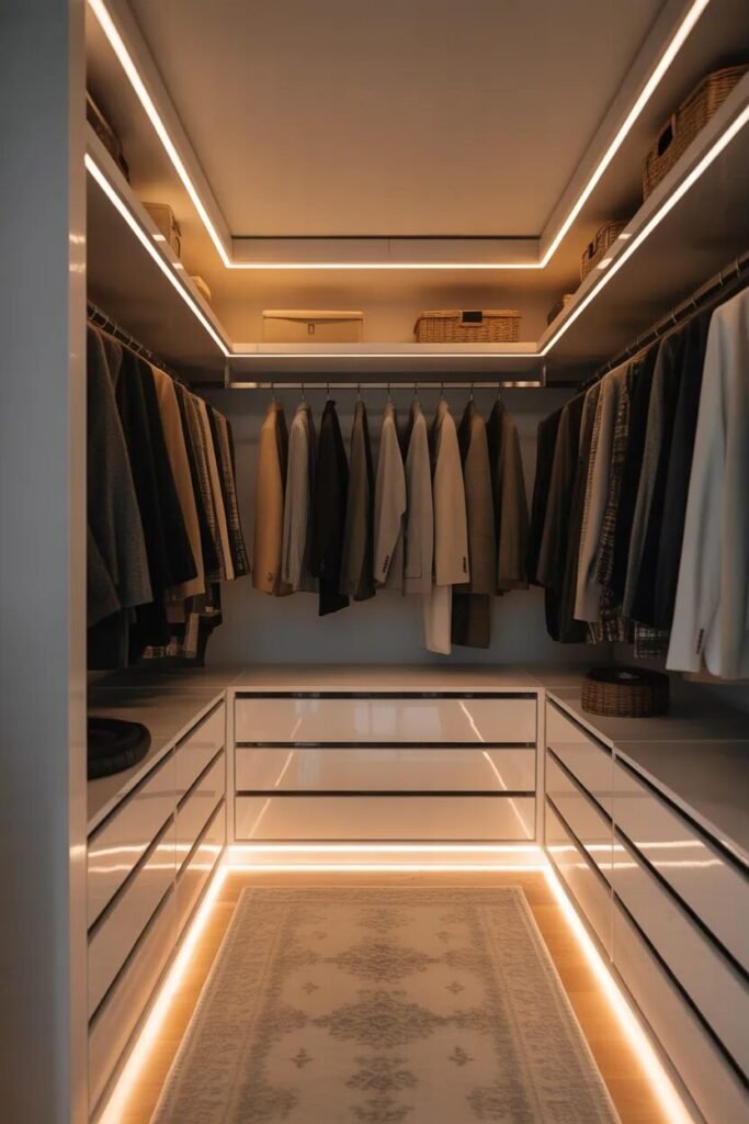  lighting feminine closet ideas