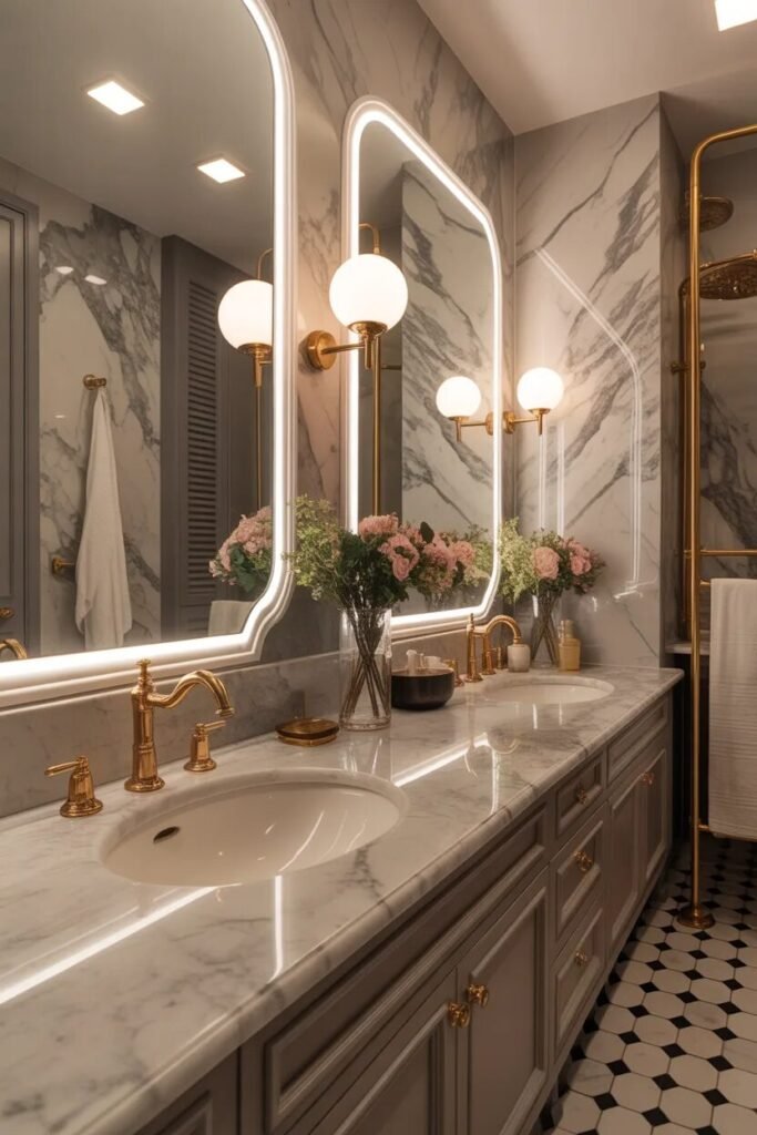 marble countertops luxury bathroom decor