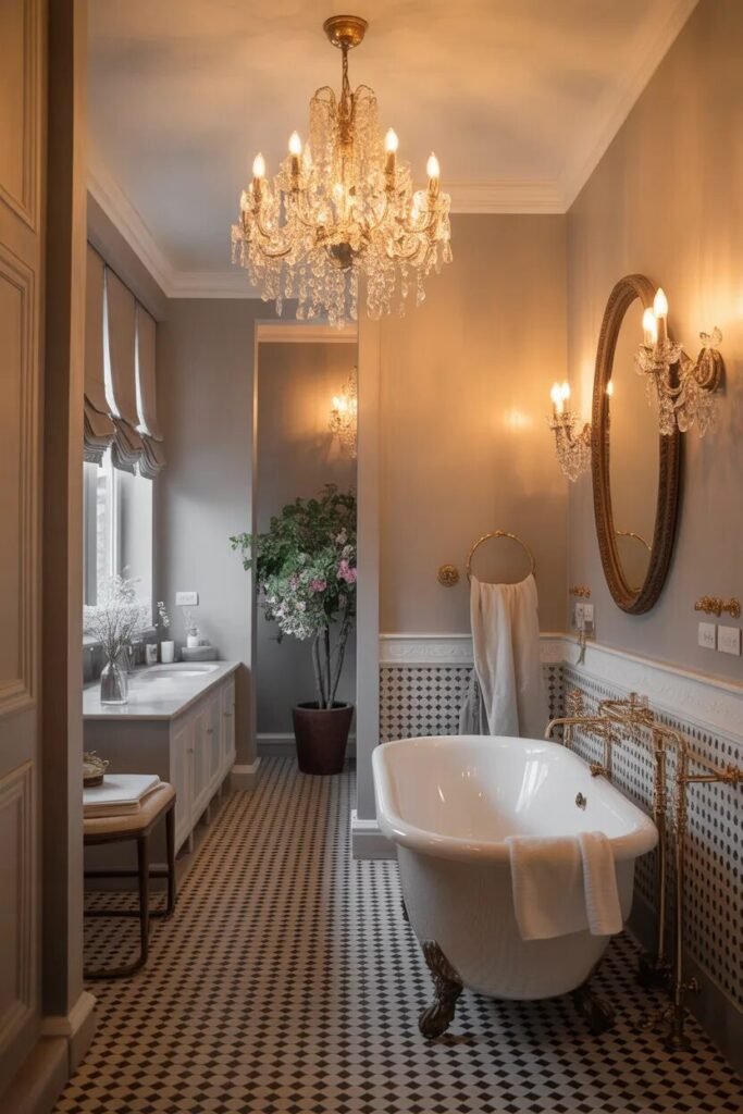 statement lighting luxury bathroom decor