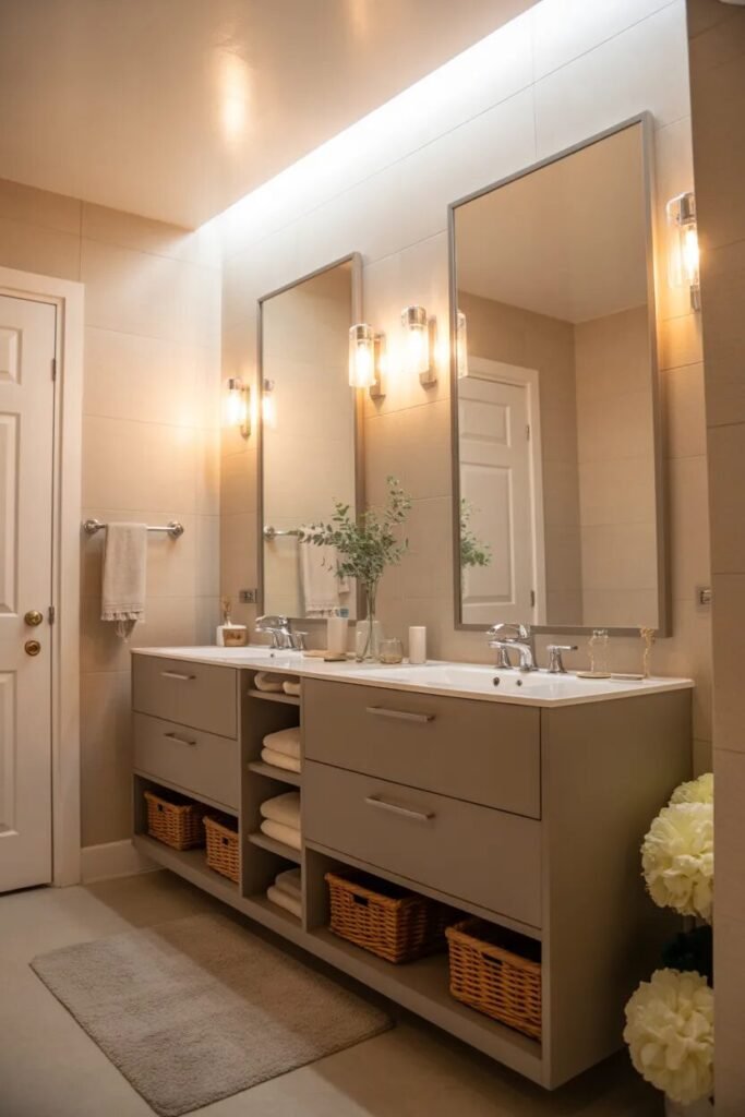 double vanity sinks luxury bathroom decor