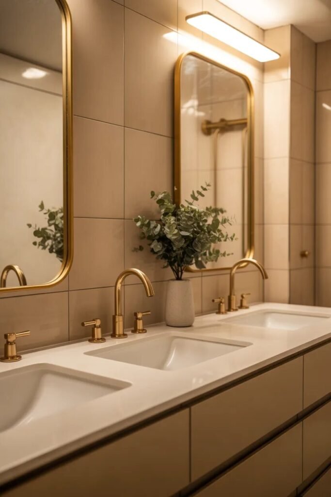 gold accents luxury bathroom decor