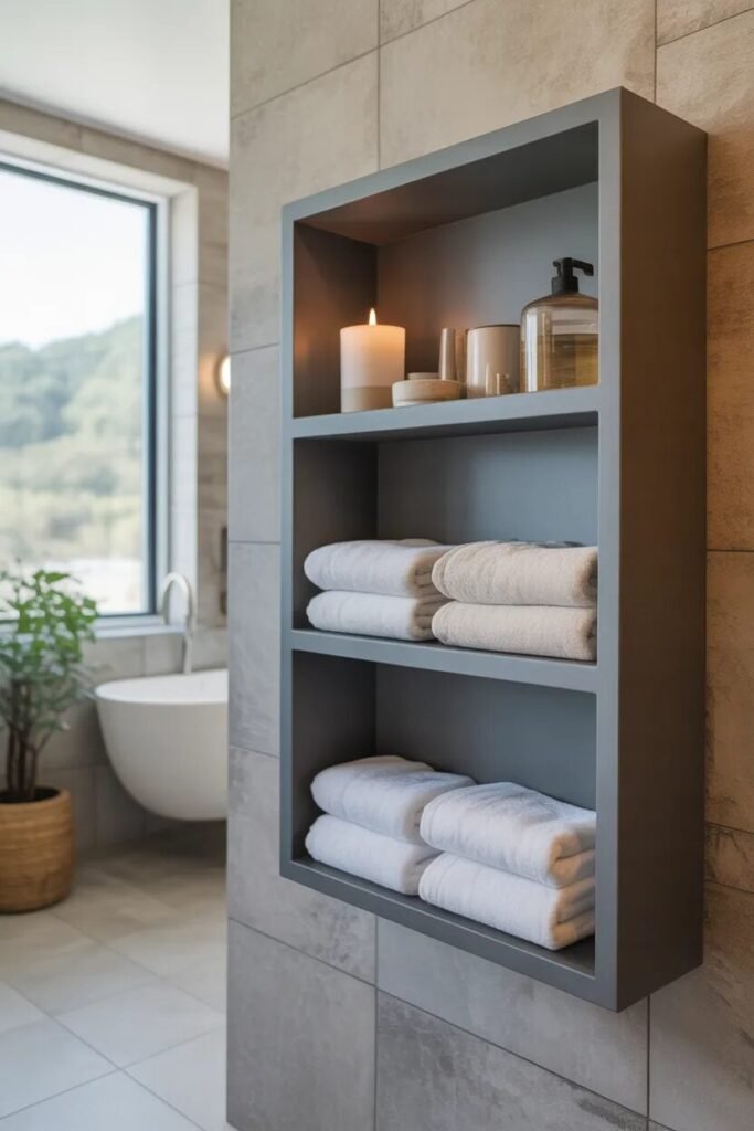 wall storage luxury bathroom decor