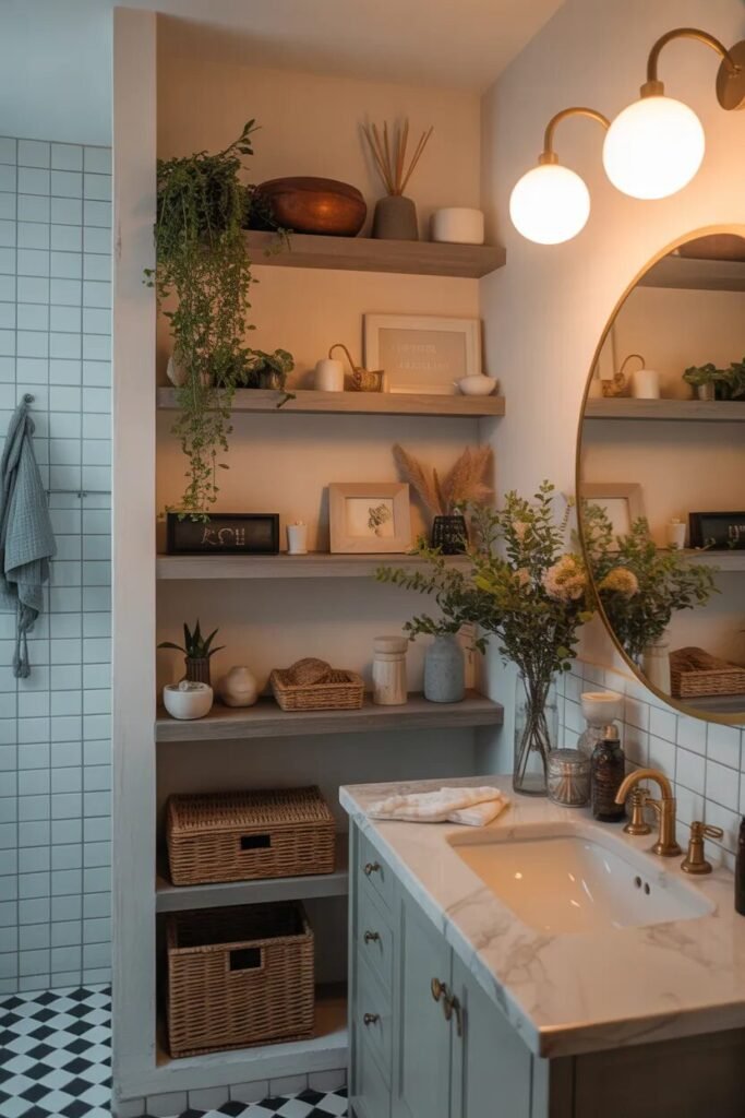 Bold bathroom decor ideas 13 bold bathroom decor ideas shelving