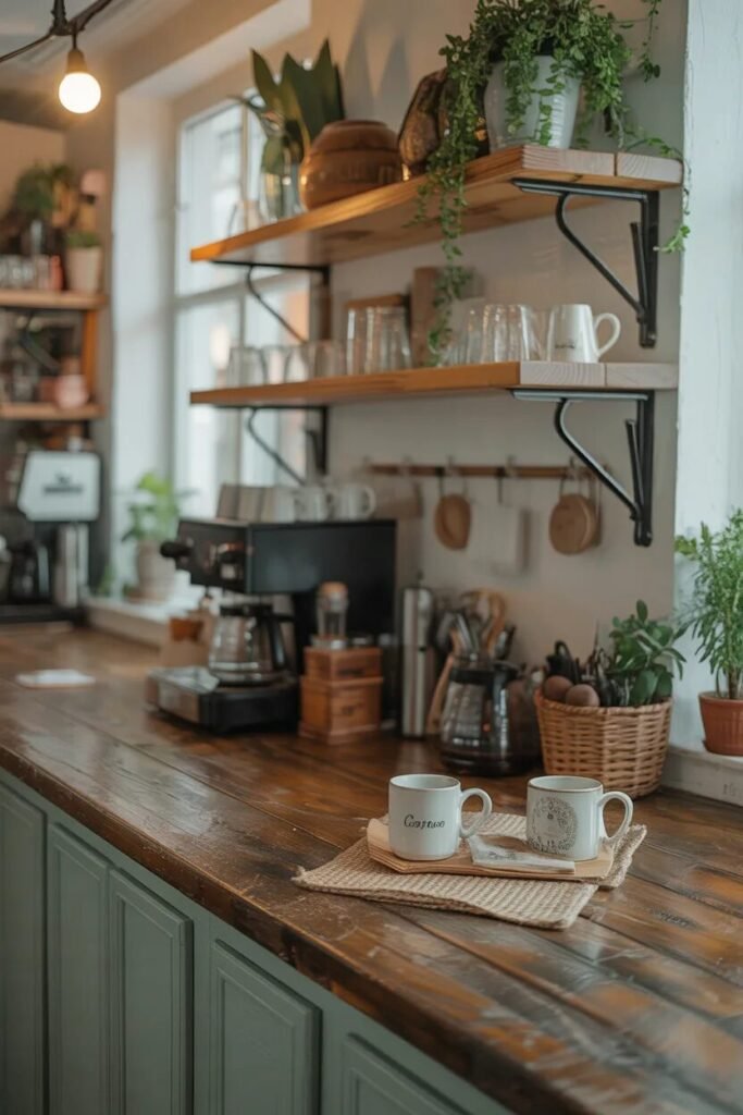 Rustic modern coffee bar ideas