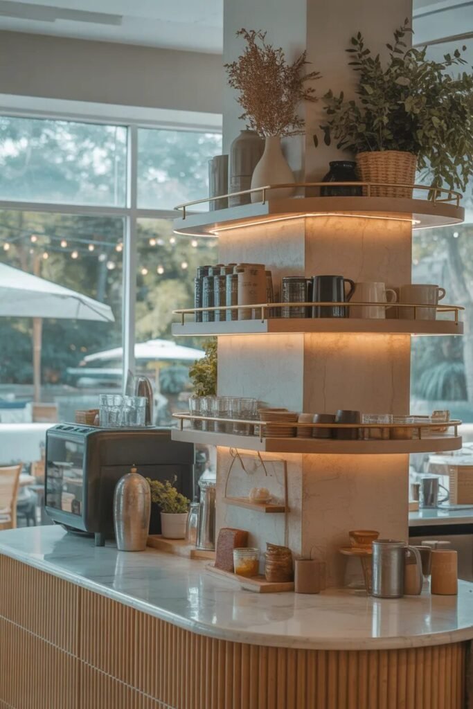 Multi-level modern coffee bar ideas
