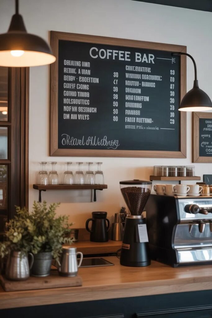 Chalkboard modern coffee bar ideas