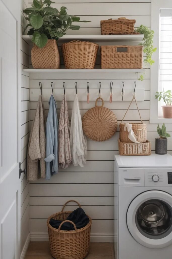 31 luxury small laundry room ideas 21 Luxury small laundry room ideas hooks