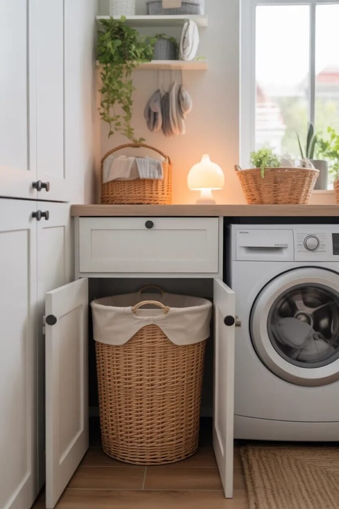 31 luxury small laundry room ideas 23 Luxury small laundry room ideas hamper
