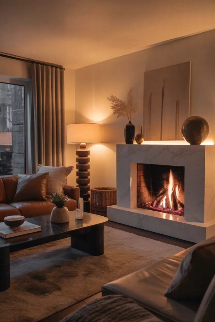 Luxe living room designs fireplace