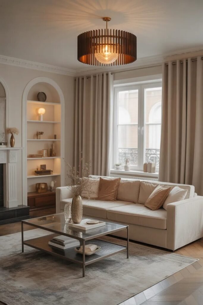 Luxe living room designs metallic décor