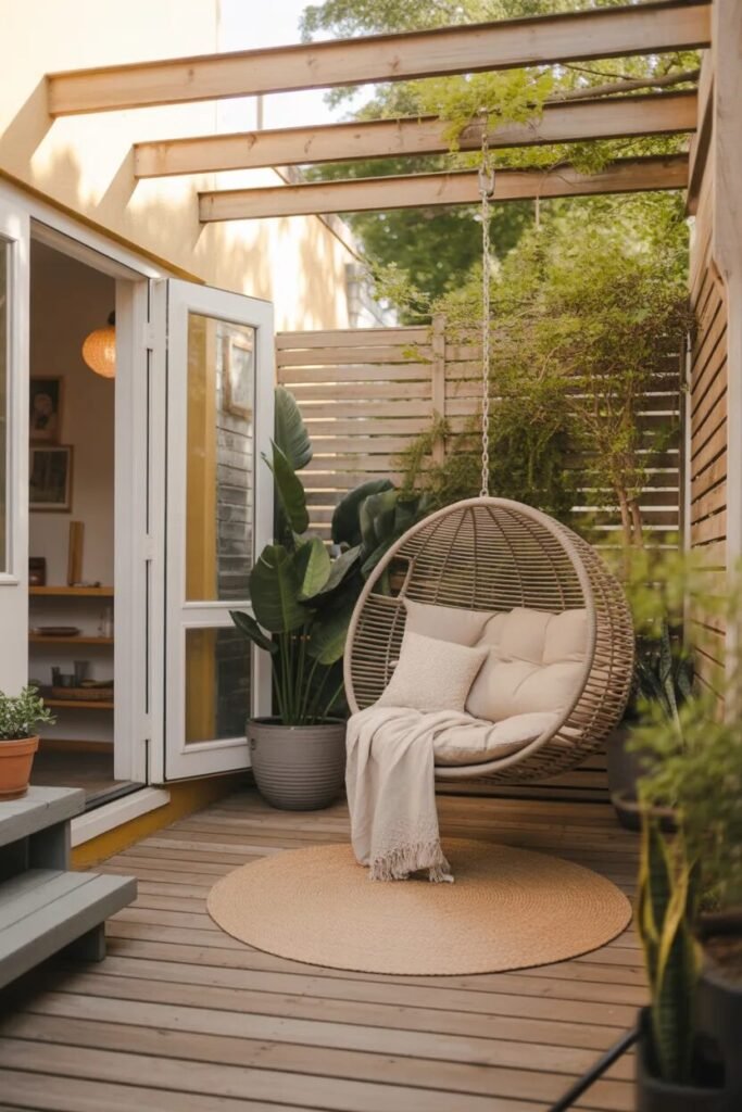 small outdoor patio ideas 11 hanging chair small outdoor patio ideas