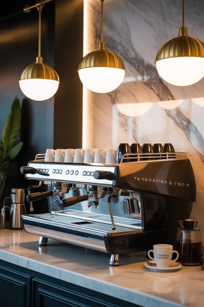 Luxurious coffee bar espresso machine