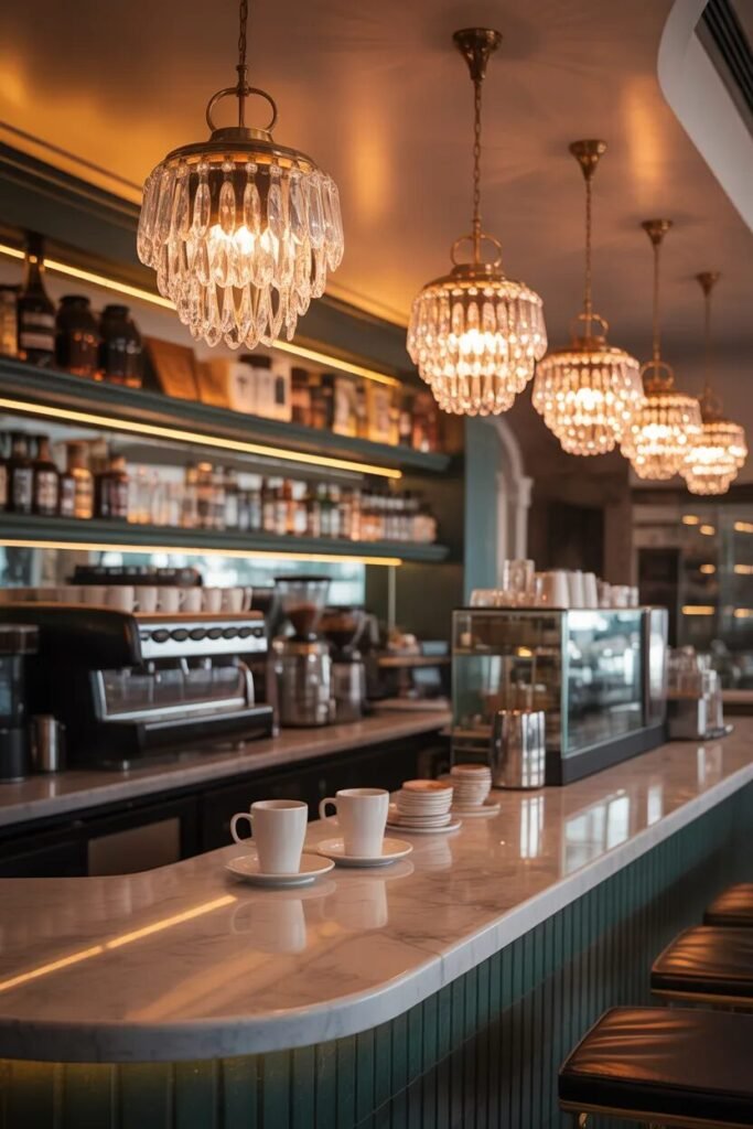 Luxurious coffee bar pendant lighting