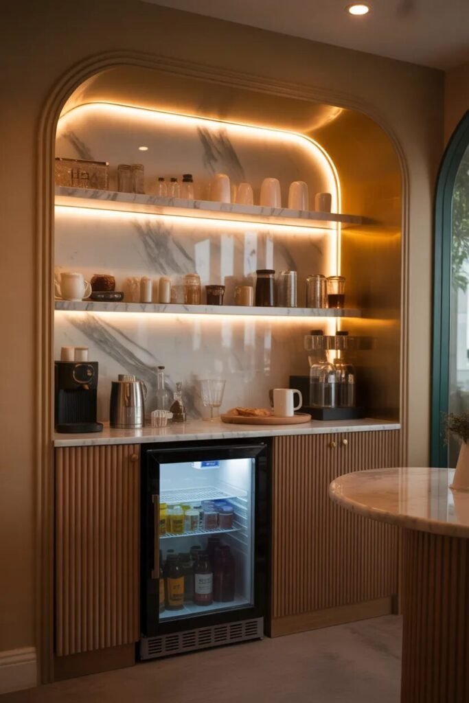Luxurious coffee bar mini fridge