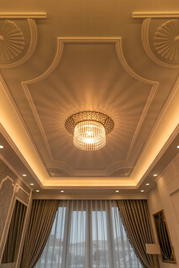 chandelier gypsum ceiling design ideas living room