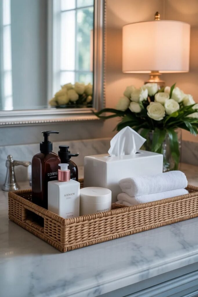 21 guest bathroom ideas tray