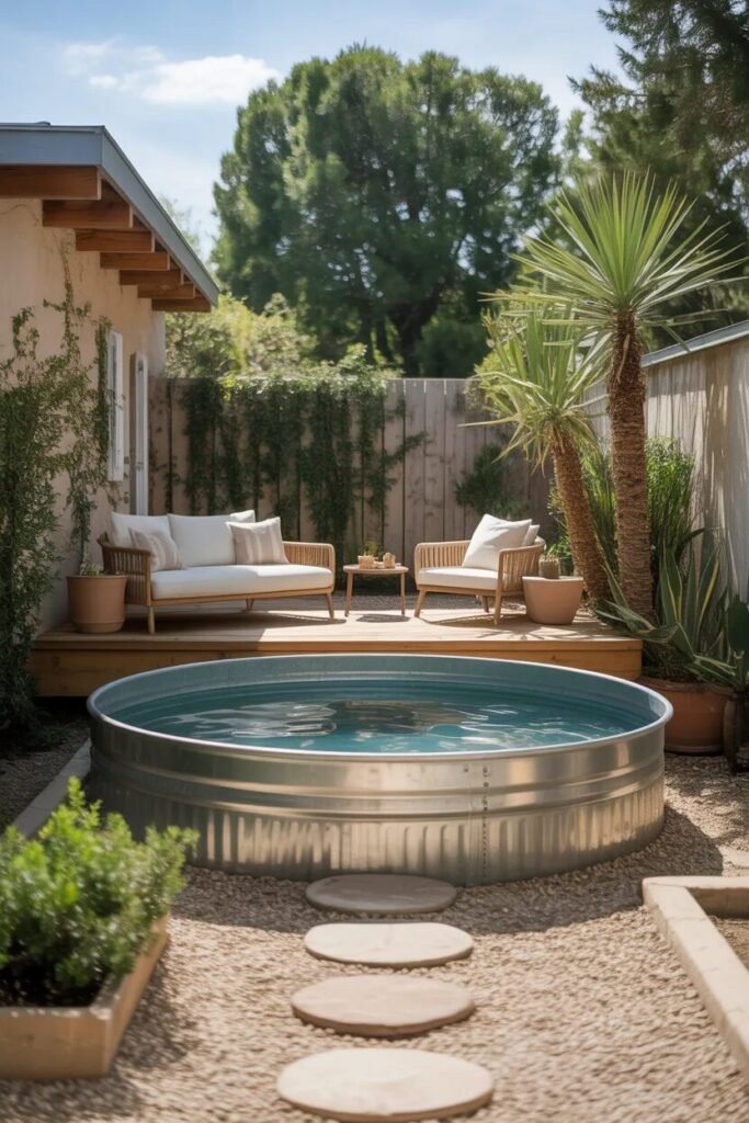 gravel 29 stock tank pool ideas