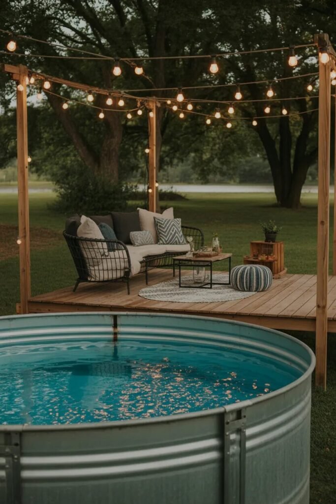  lights 29 stock tank pool ideas