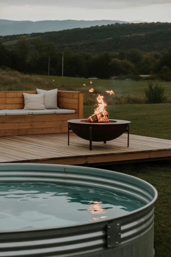  firepit 29 stock tank pool ideas