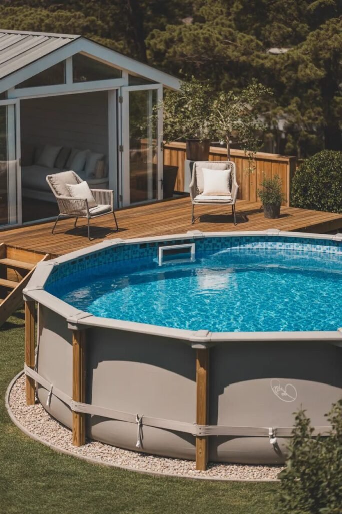 35 Above ground pool ideas 2 wooden deck above ground pool ideas