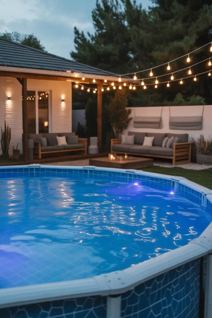 35 Above ground pool ideas 12 LED above ground pool ideas