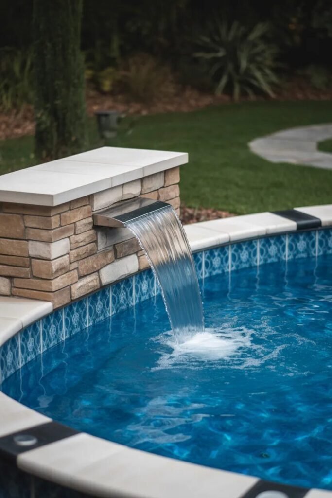 35 Above ground pool ideas 13 waterfall above ground pool ideas