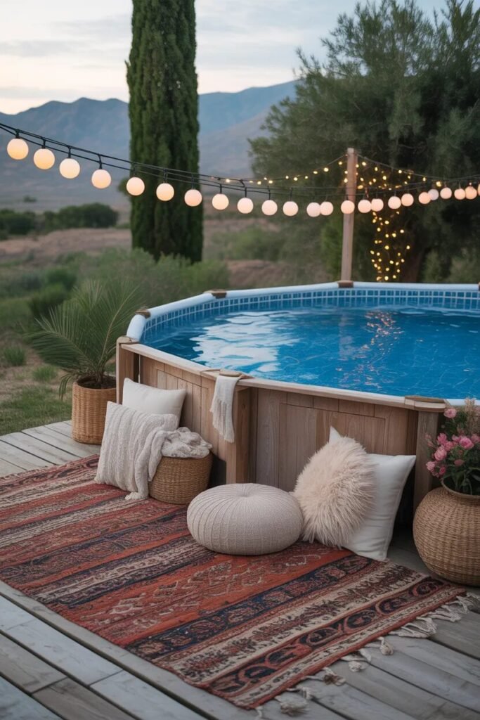 35 Above ground pool ideas 16 boho above ground pool ideas